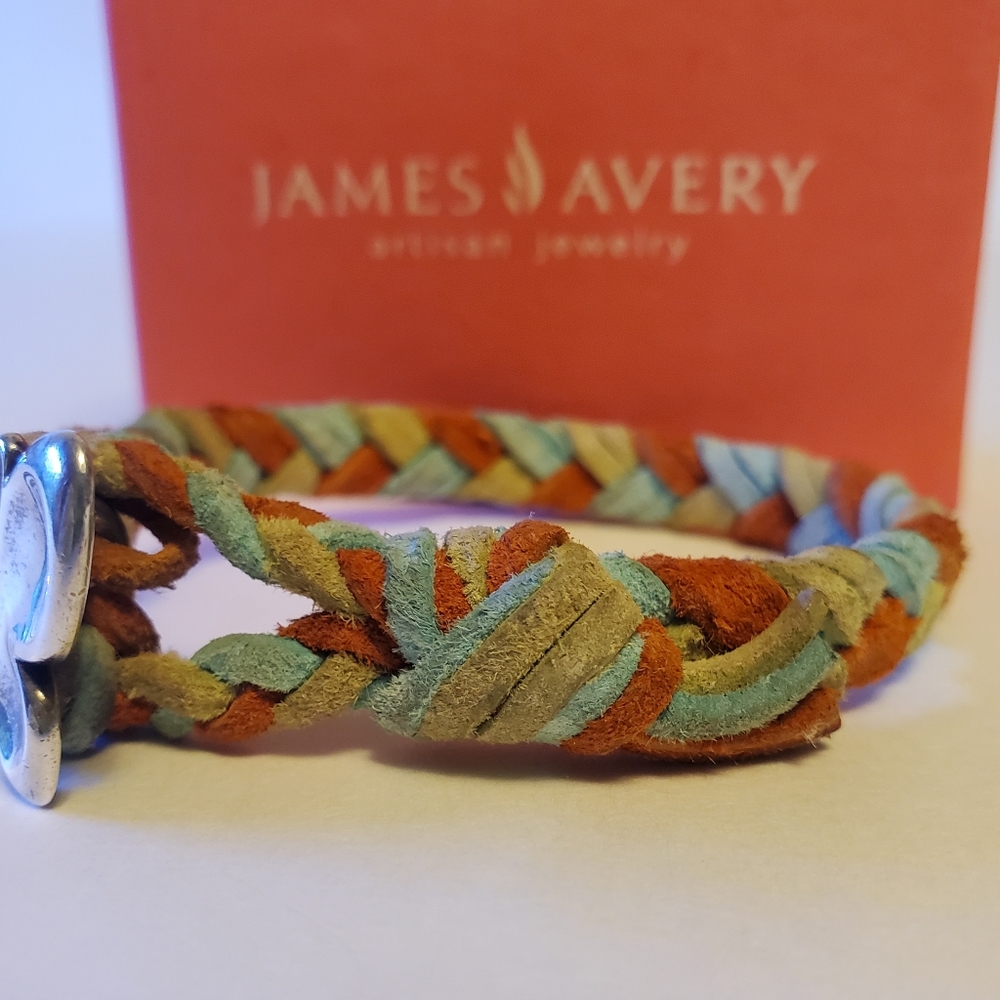 James Avery Retired Butterfly Woven Leather Bracelet - Picture 6 of 16